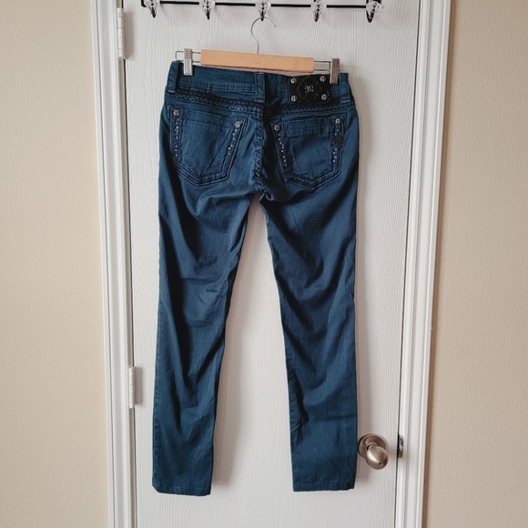 Miss Me Dark Teal Skinny Jeans - Picture 2 of 13